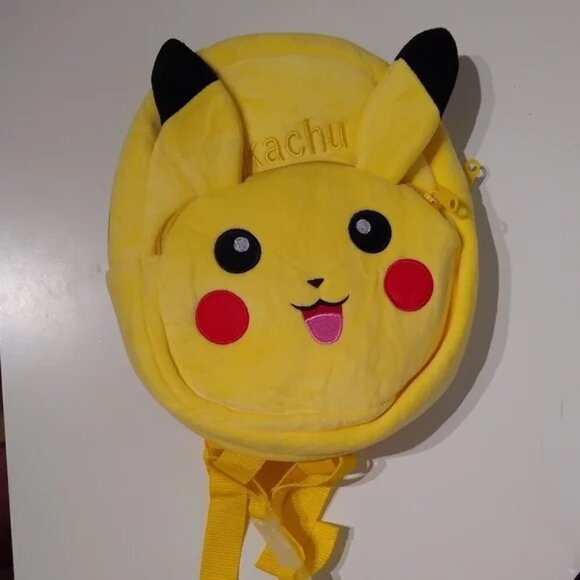 New Pokémon Pikachu Yellow Soft Plush Mini Backpack for Kids / Toddlers - Picture 4 of 5